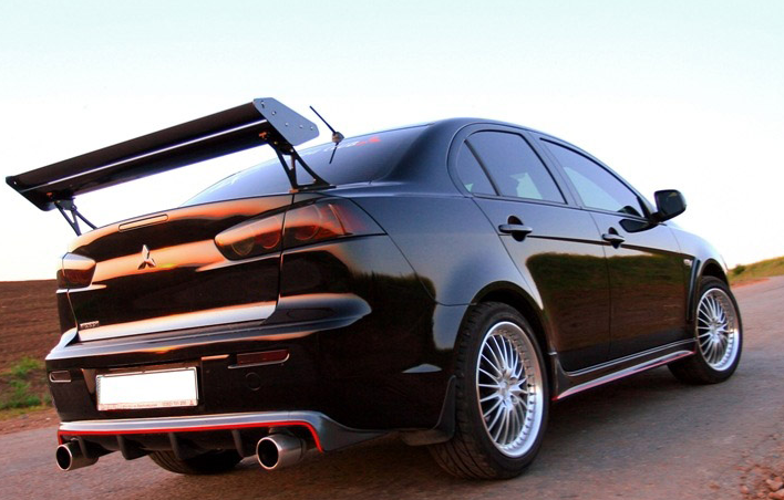 Накладки на пороги "2.0" для Mitsubishi Lancer X (2007-2016) купить недорого с доставкой в Владимир