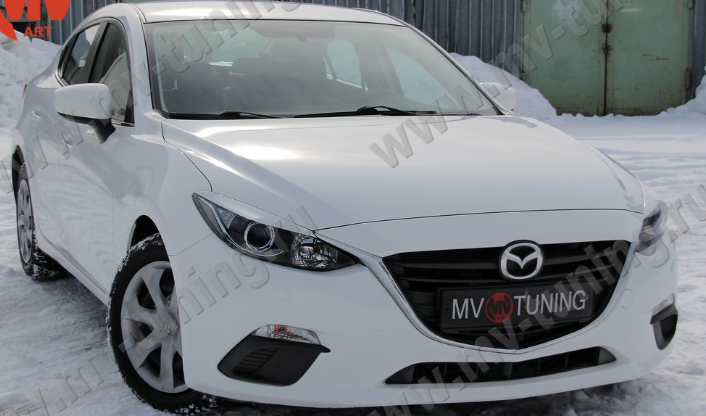 Накладки на фары (реснички) var №2 для Mazda 3 (2013-2016) купить недорого с доставкой в Владимир